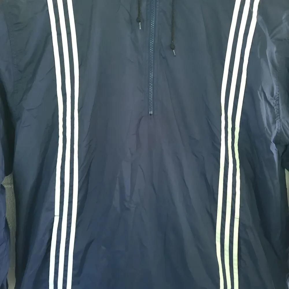 90s~00'S Adidas Half Zip Nylon blue Pullover Men's Size XL Vintage eaa504395 EUC